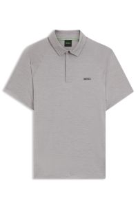 Active slim-fit polo shirt with thermoregulating performance, Light Grey