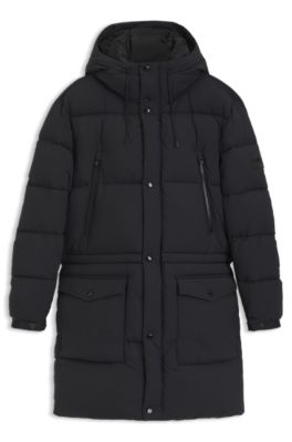 Wasserabweisende Jacke mit F&uuml;llung, Schwarz