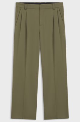 Modern-fit trousers in stretch ripstop, Green
