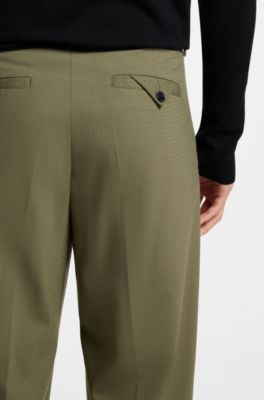 Modern-fit trousers in stretch ripstop, Green