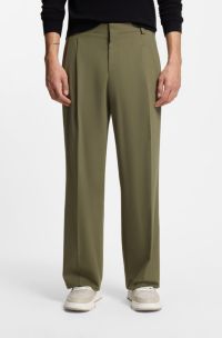 Modern-fit trousers in stretch ripstop, Green