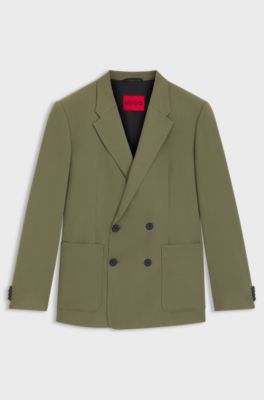 Slim-fit jacket in stretch ripstop, Green
