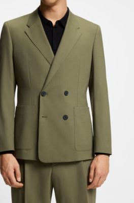 Slim-fit jacket in stretch ripstop, Green
