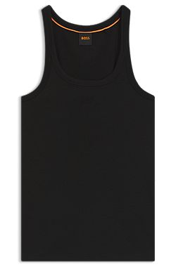 Racer-back tank top in stretch cotton