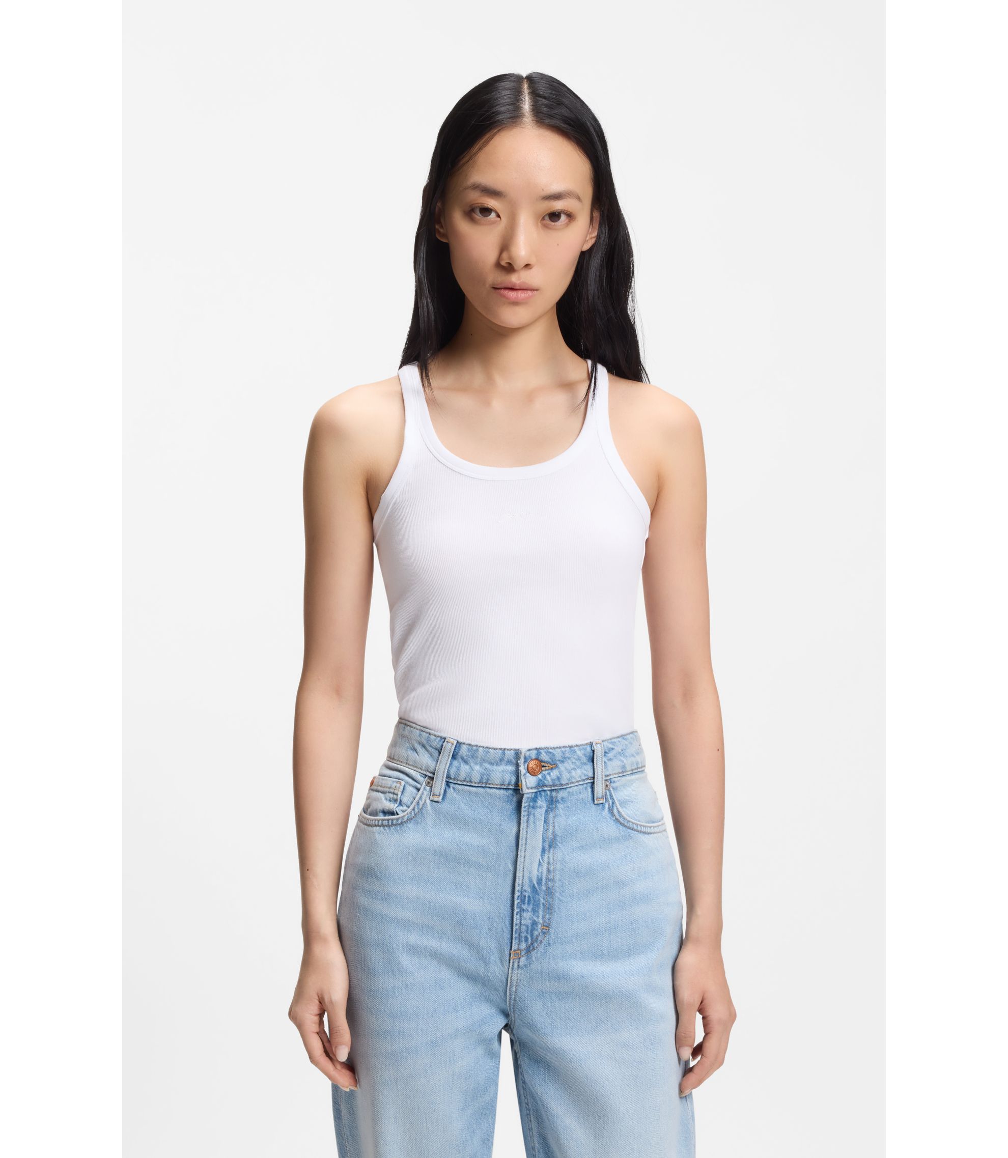 Tanktop aus Stretch-Baumwolle mit Racerback