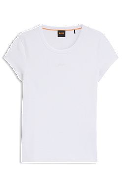 Slim-fit T-shirt van stretchkatoen met logostiksel