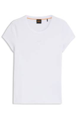 Boss Slim-fit T-shirt in stretch cotton with embroidered logo dam – bild 4