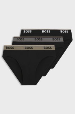 Three-pack of classic briefs in stretch cotton, Black