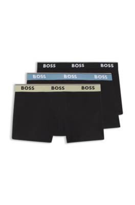 Three-pack of stretch-cotton trunks with logo waistbands