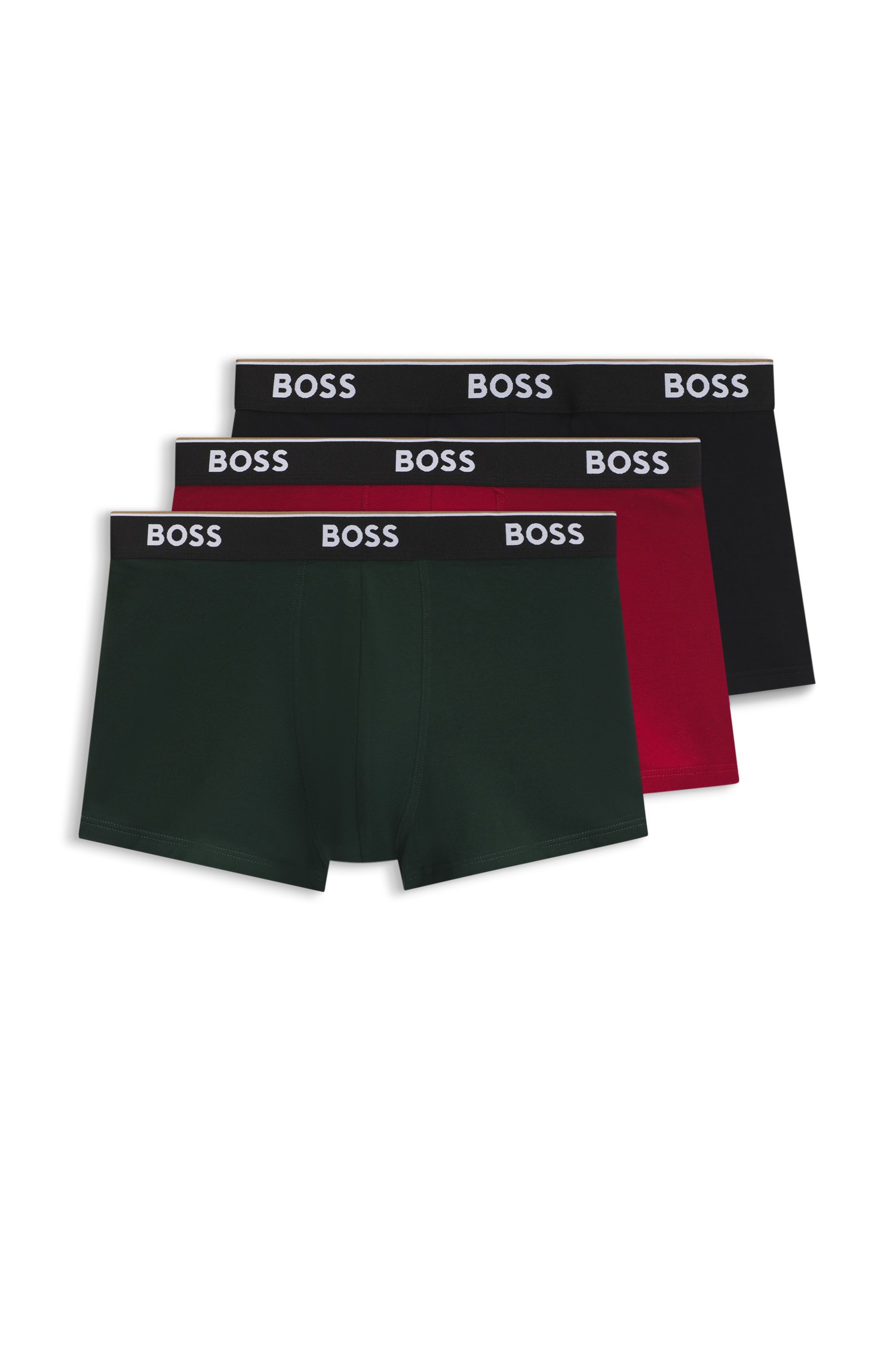 Boss Boxershorts 'Power' mörkgrön / röd / vinröd herr – bild 2