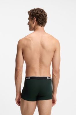Three-pack stretch-cotton trunks, Black / Red