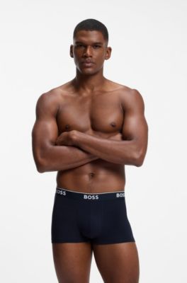 Three-pack stretch-cotton trunks, Black