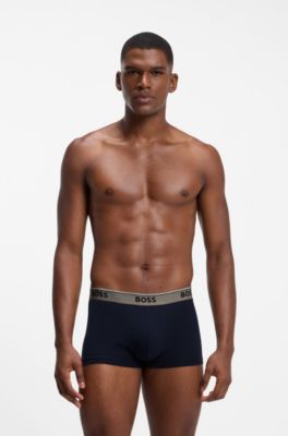 Three-pack stretch-cotton trunks, Black