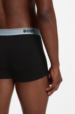 Confezione da tre boxer in cotone con elastico logato in vita, Nero