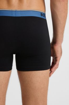 Three-pack of stretch-cotton logo-waistband boxer briefs, Black
