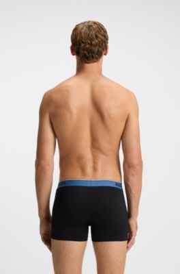 Three-pack of stretch-cotton logo-waistband boxer briefs, Black