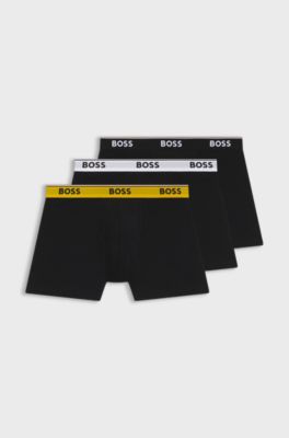 Three-pack stretch-cotton boxer briefs, Black