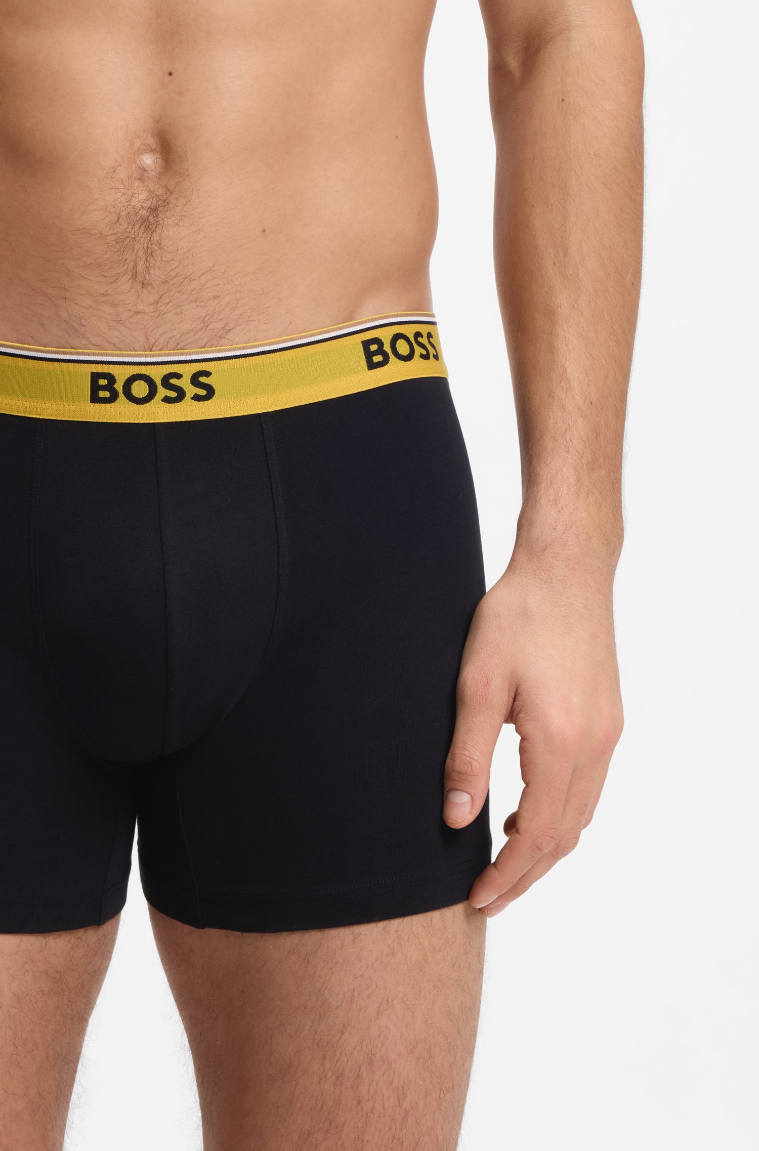 Boss Three-pack stretch-cotton boxer briefs kalsonger herr – bild 3