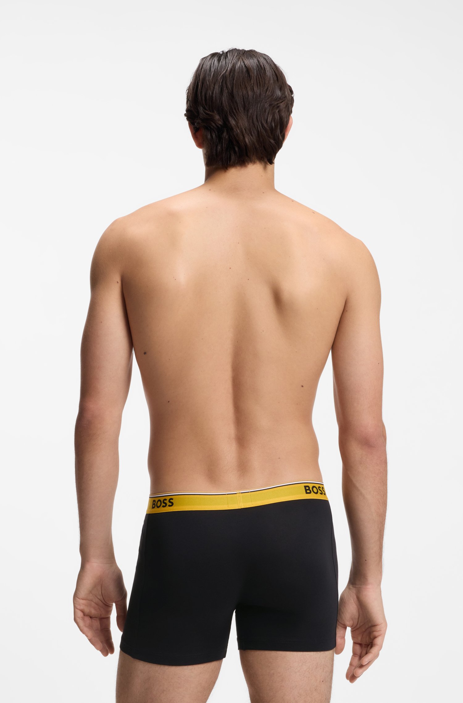 Boss Three-pack stretch-cotton boxer briefs kalsonger herr – bild 2