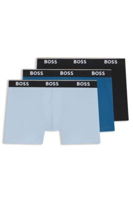 Three-pack of stretch-cotton boxer briefs, Blue