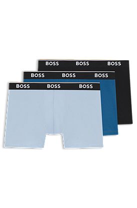 Three-pack of stretch-cotton logo-waistband boxer briefs