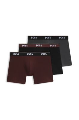 Three-pack stretch-cotton boxer briefs, Assorted-Pre-Pack
