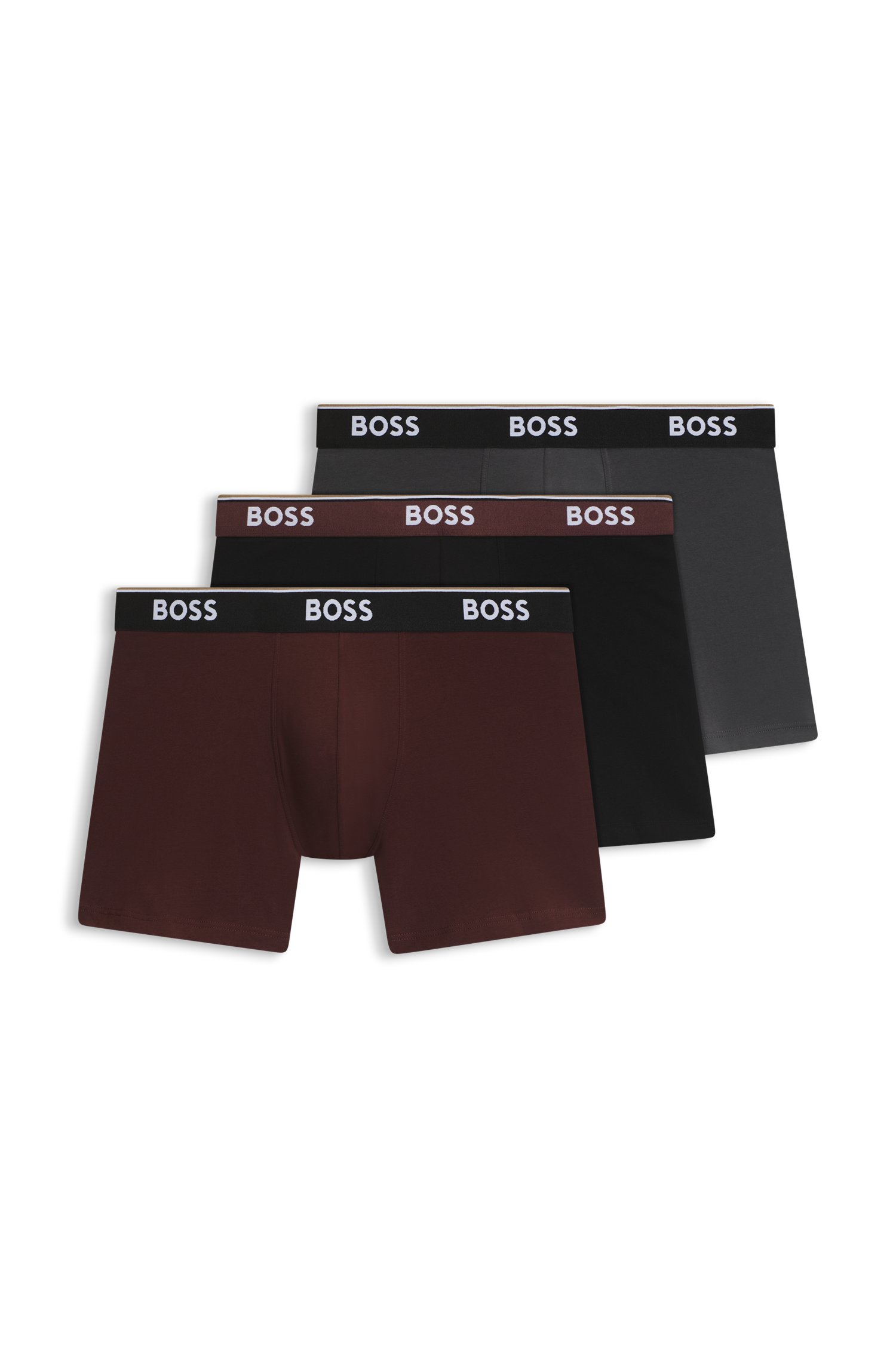 Boss Three-pack stretch-cotton boxer briefs kalsonger herr