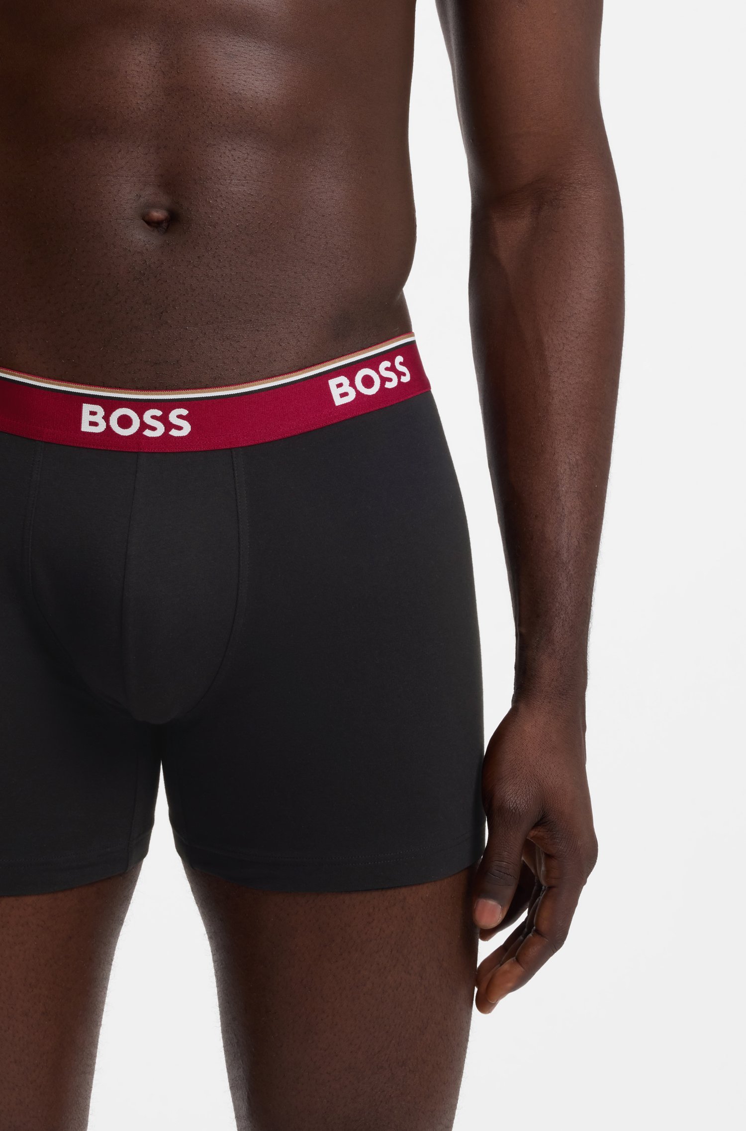 Boss Three-pack stretch-cotton boxer briefs kalsonger herr – bild 3