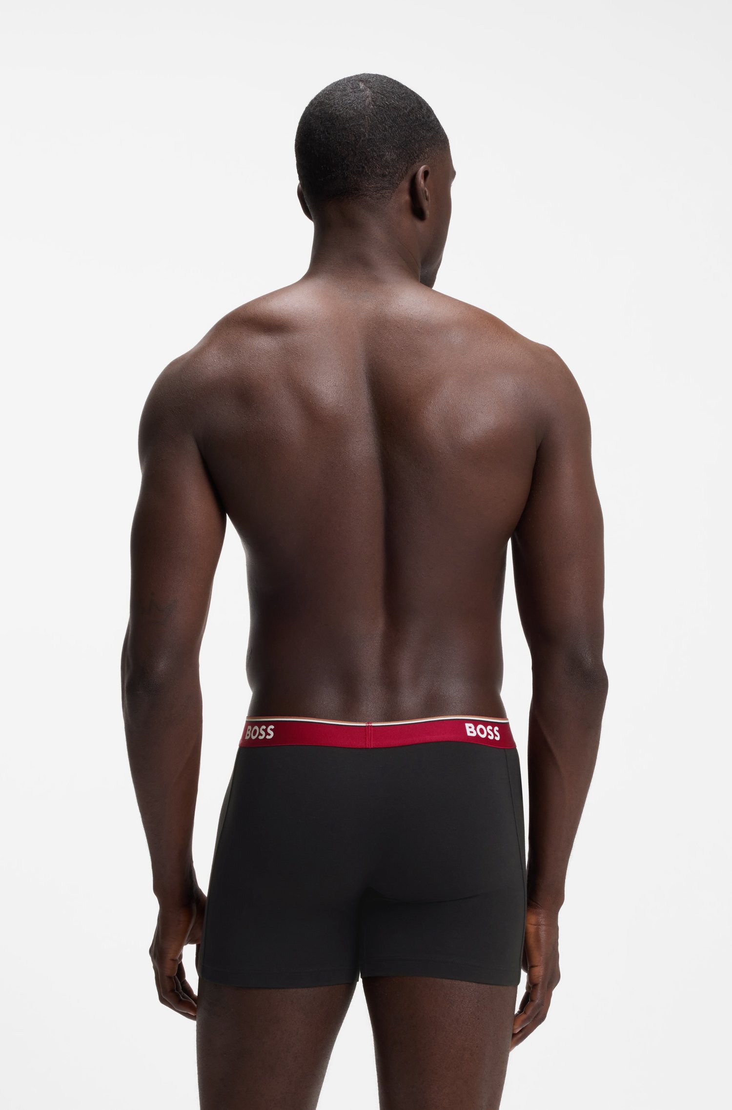 Boss Three-pack stretch-cotton boxer briefs kalsonger herr – bild 2