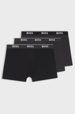 Three-pack of stretch-cotton logo-waistband boxer briefs, Patterned