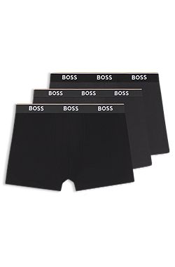 Three-pack of stretch-cotton logo-waistband boxer briefs