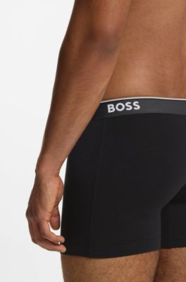 Three-pack of stretch-cotton logo-waistband boxer briefs, Patterned