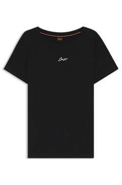 Slim-fit T-shirt in cotton with embroidered logo
