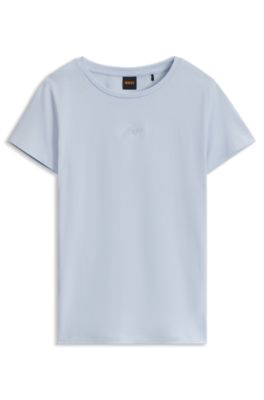 Slim-fit cotton T-shirt, Light Blue