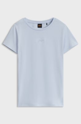 Slim-fit cotton T-shirt, Light Blue