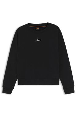 Cotton-terry sweatshirt with handwritten logo