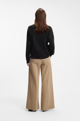 Cotton-terry sweatshirt with handwritten logo, Black