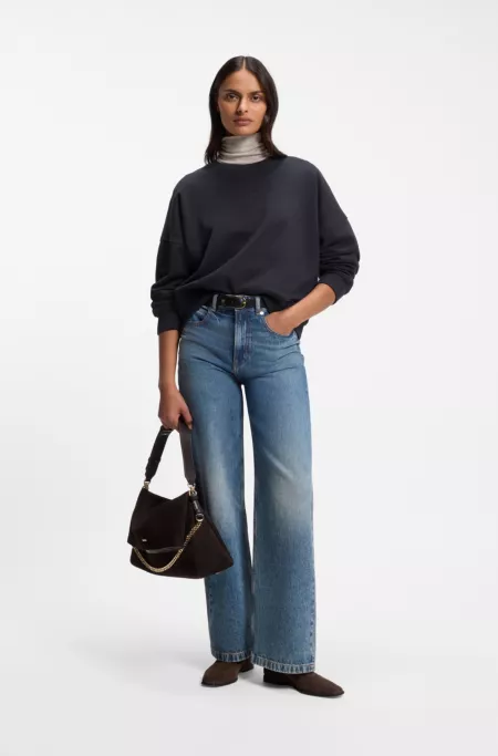 Cotton-terry sweatshirt with handwritten logo