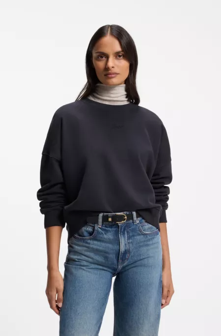 Cotton-terry sweatshirt with handwritten logo