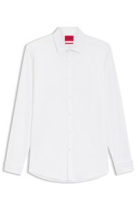 Slim-fit shirt in stretch cotton, White