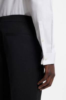 Slim-fit shirt in stretch cotton, White