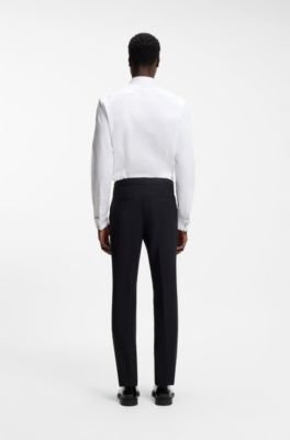 Slim-fit shirt in stretch cotton, White