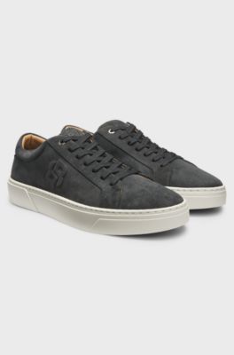 Gary trainers in velour-effect suede, Dark Grey