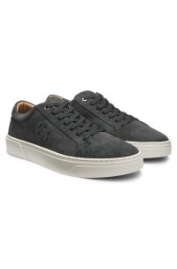 Sneakers Gary in pelle scamosciata effetto velour, Grigio scuro