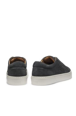 Gary trainers in velour-effect suede, Dark Grey