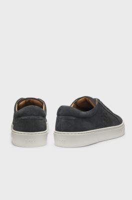 Gary trainers in velour-effect suede, Dark Grey