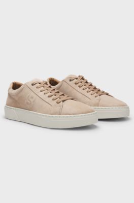 Gary trainers in velour-effect suede, Beige