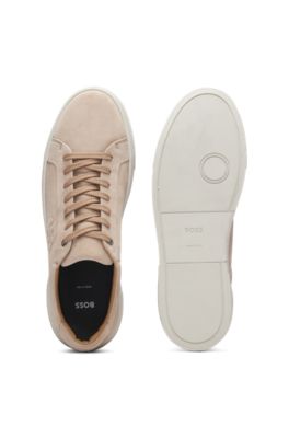 Gary trainers in velour-effect suede, Beige