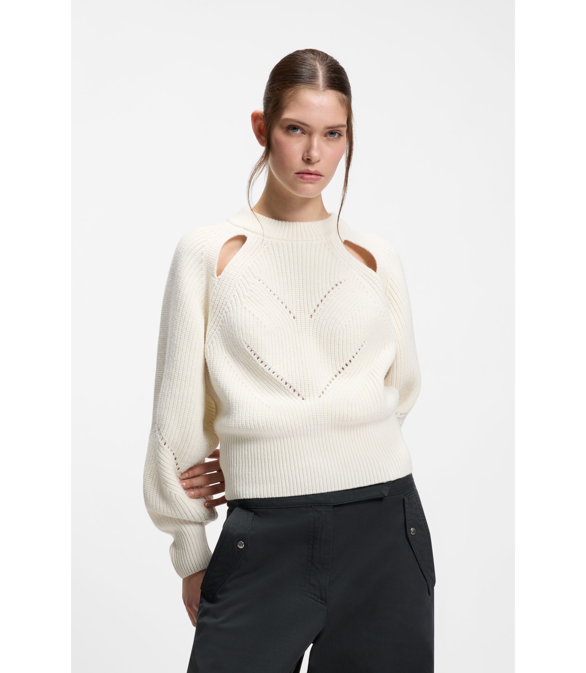 Relaxed-Fit Pullover mit Lochstrickmuster