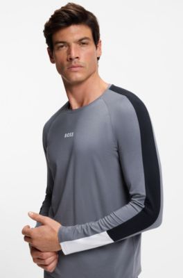 Pigiama in misto cotone con inserti a contrasto, Grigio